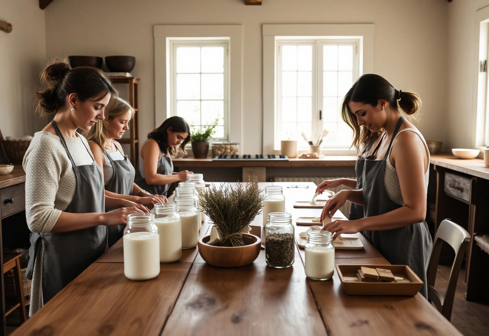 Soap-making workshop on the farm